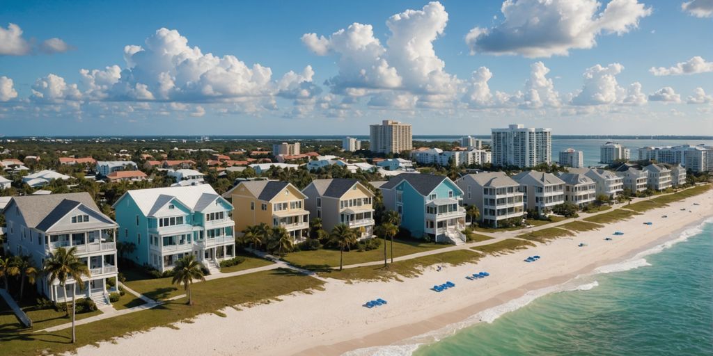 Florida real estate properties under sunny sky.