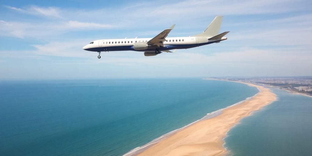 Avion survolant la côte normande
