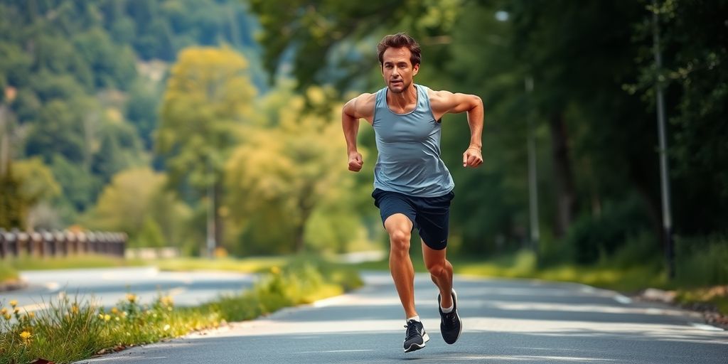 Runner training for half marathon with strength and conditioning.