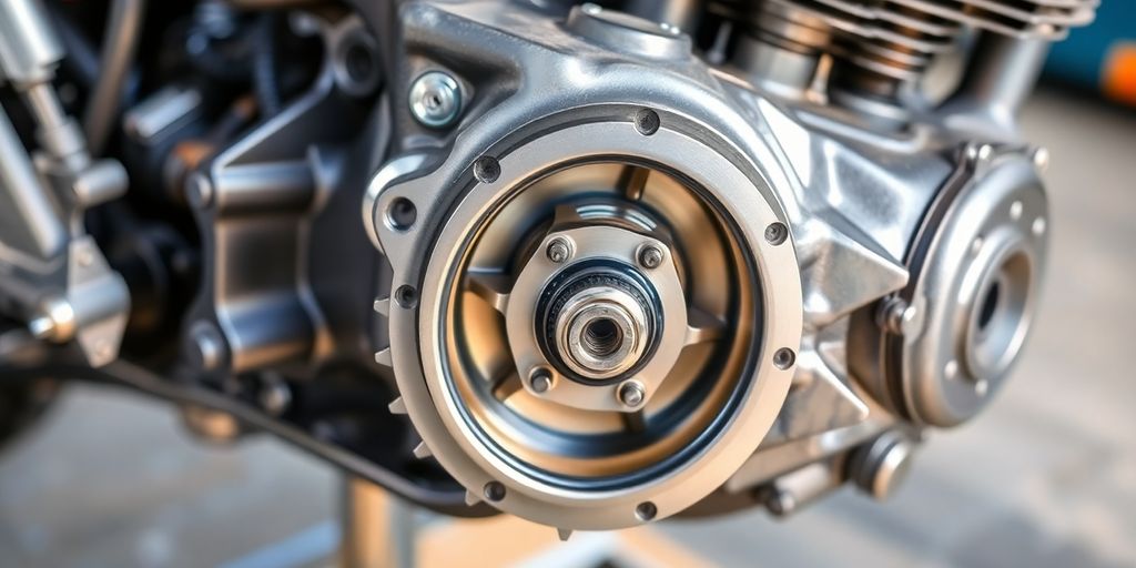 Close-up of a clean, intact Honda gearbox component.