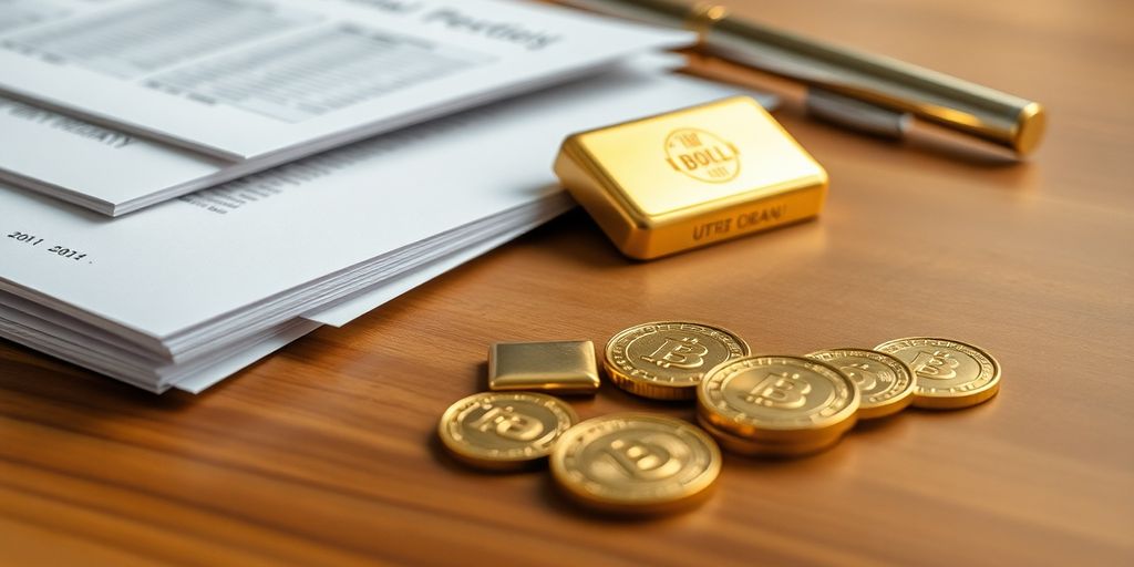 Documents et lingots d'or