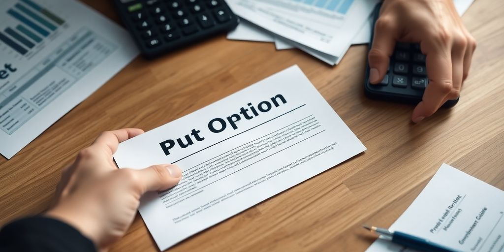 Hand placing a contract on a desk with papers.