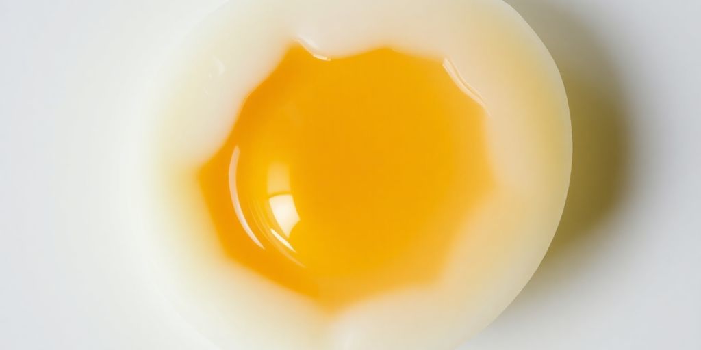 Close-up of a perfectly cooked fried egg with a bright yellow yolk.