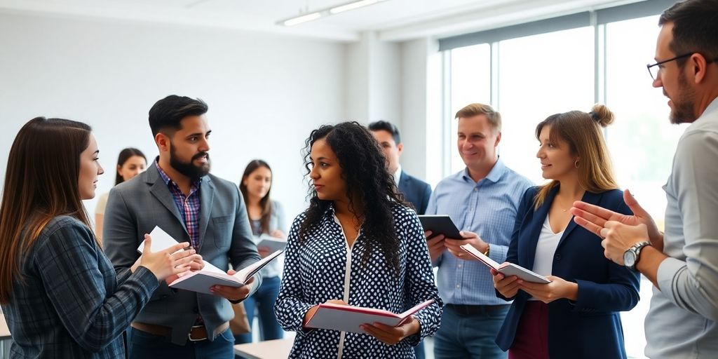 Personnes en formation, s'adaptant aux changements du marché.