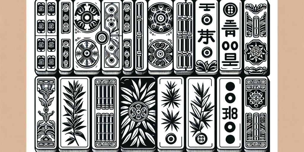 mahjong tiles with symbols