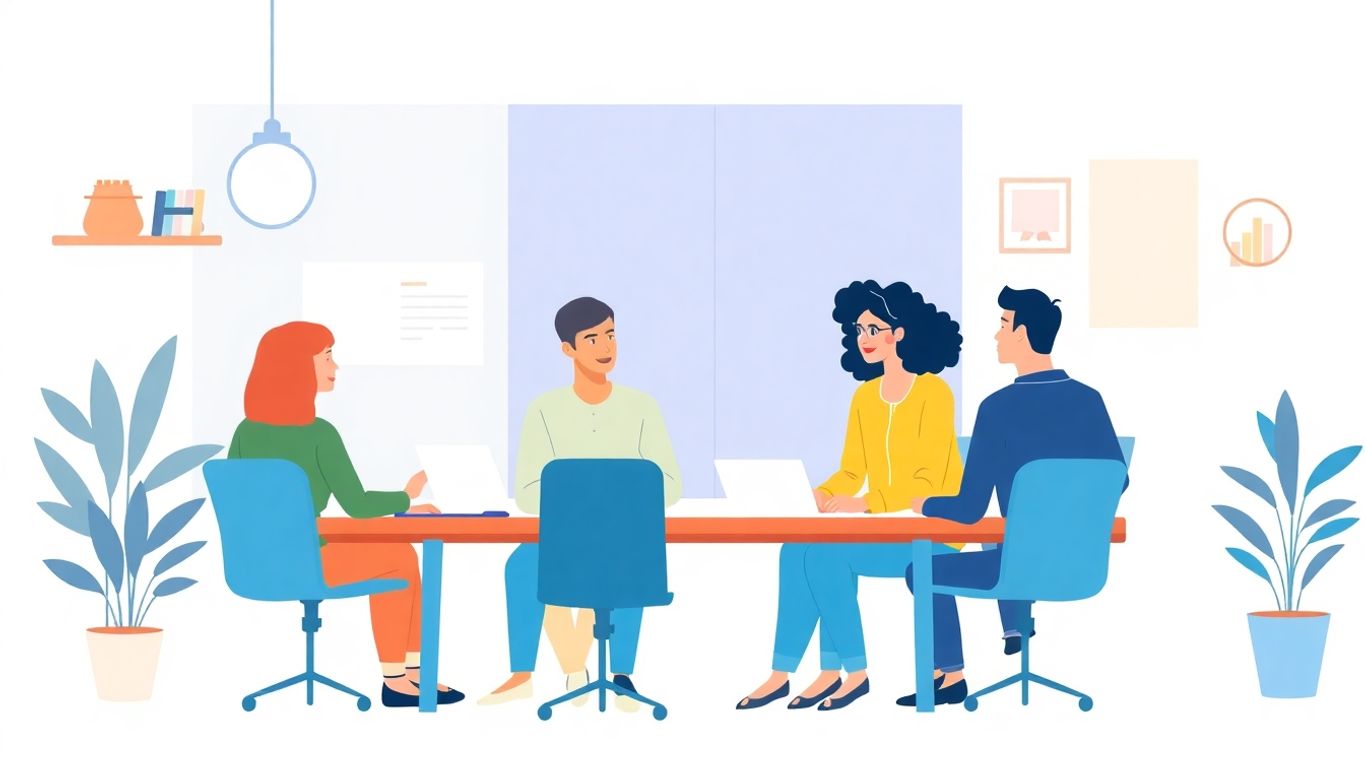 Mennesker samarbeider i et kreativt arbeidsmiljø.