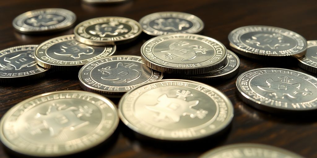 Pièces d'argent sur table