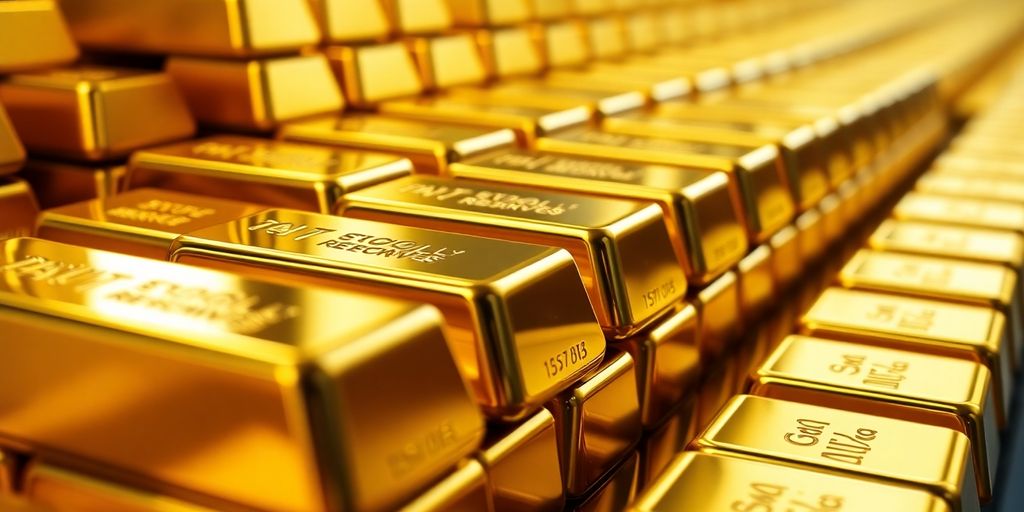 Lingots d'or sur fond de carte italienne.