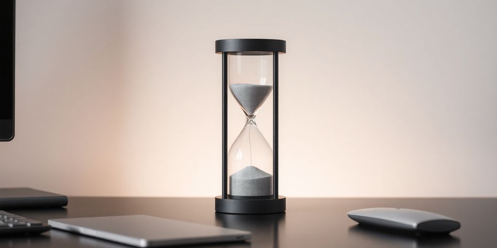 Modern magnetic hourglass on a stylish desk.