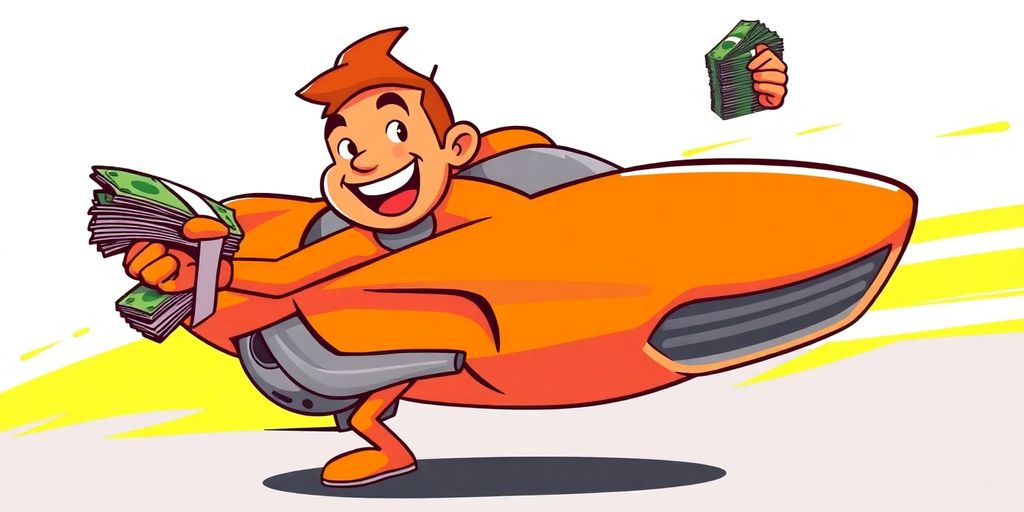 Person receiving money quickly.