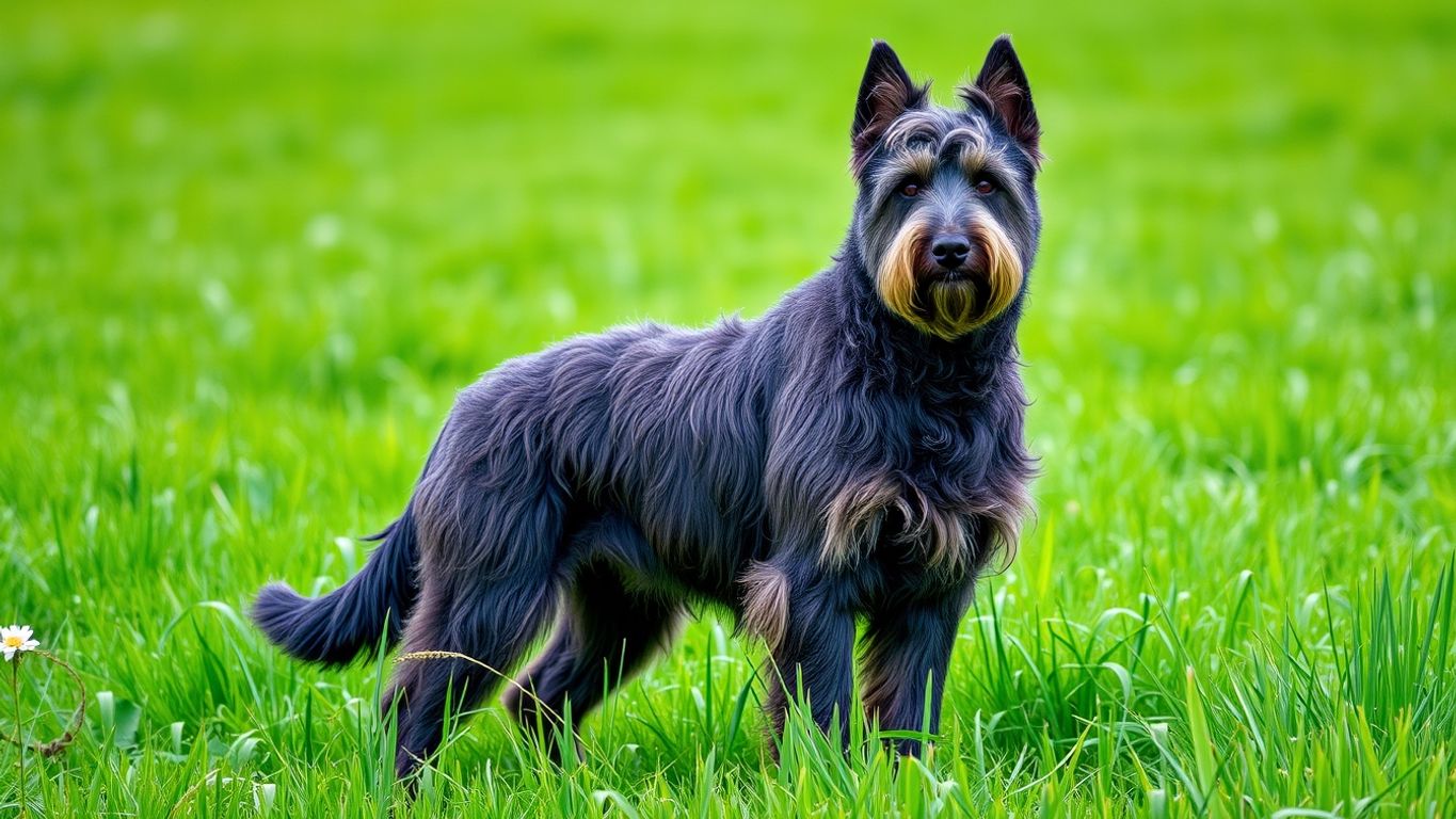 Nivernais Griffon in a green field.