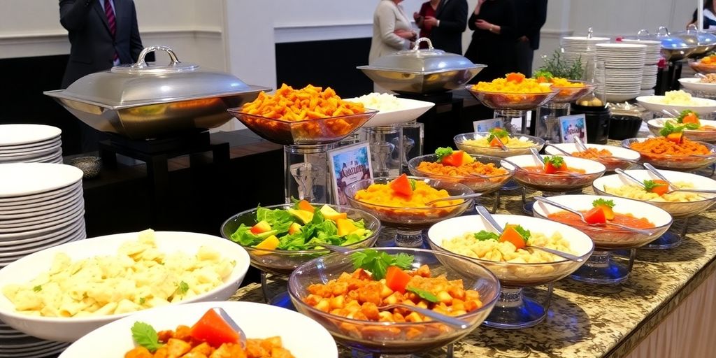 การจัดเตรียมบุฟเฟ่ต์ที่สวยงามและน่าตื่นตาตื่นใจ