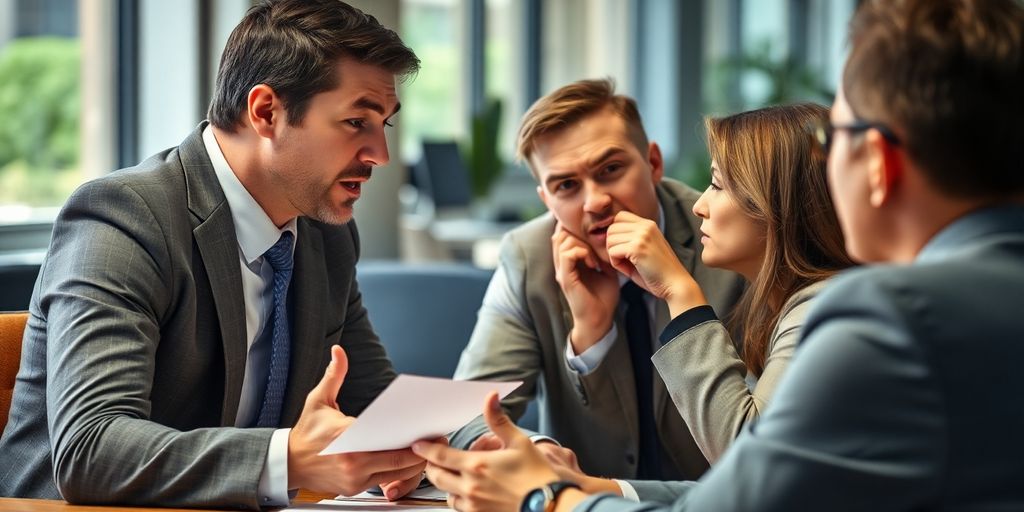 Relación tensa entre profesionales en un entorno económico difícil.