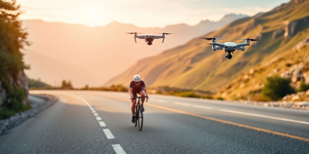 Course cycliste, drone, interdiction, montagne.