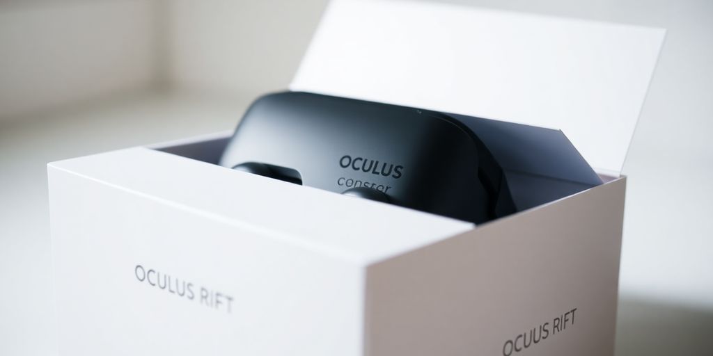 Oculus Rift VR headset packaging.