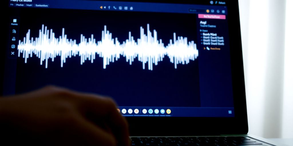 Laptop converting music to MP3 format