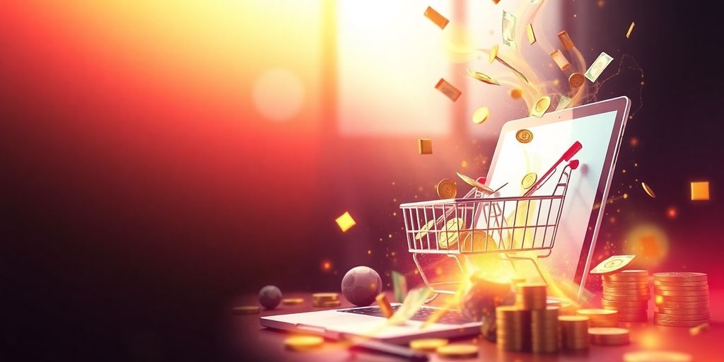 Money flowing into a growing online store.
