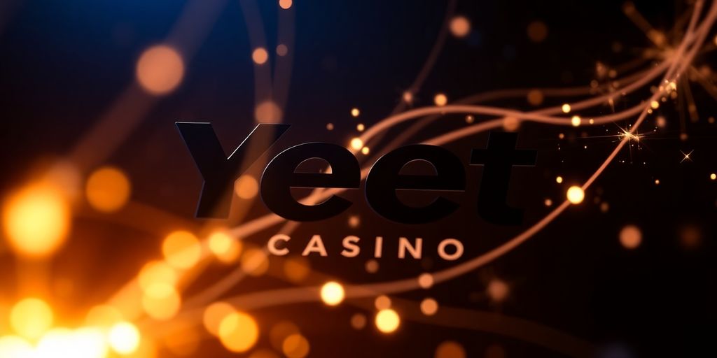 Yeet Casino logo with vibrant, glowing casino elements.