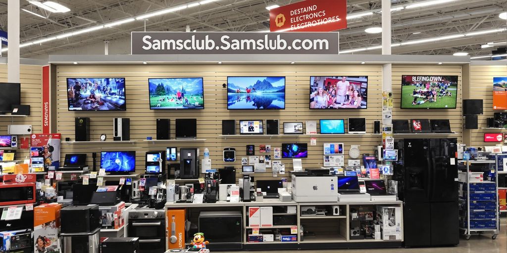 Electronics display at Samsclub.com with various devices.