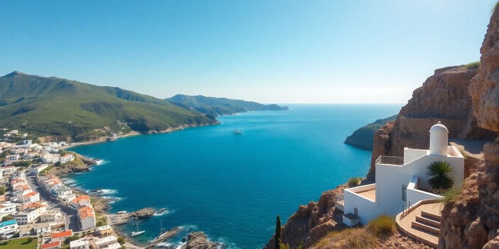 Portuguese coast with sun