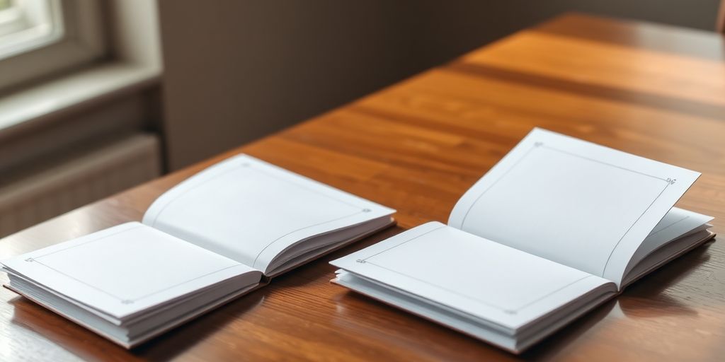 Deux livrets bancaires identiques sur une table.