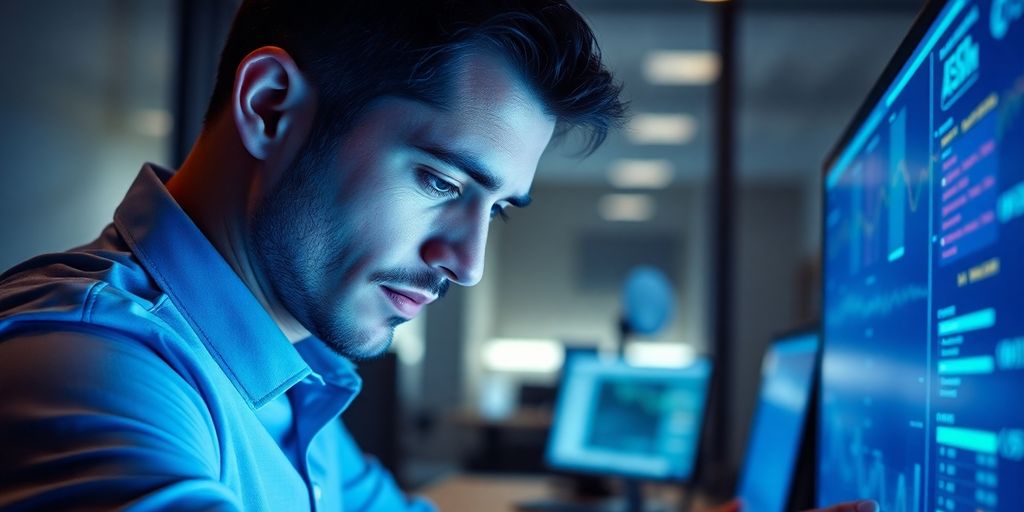 IT professional working with network infrastructure.