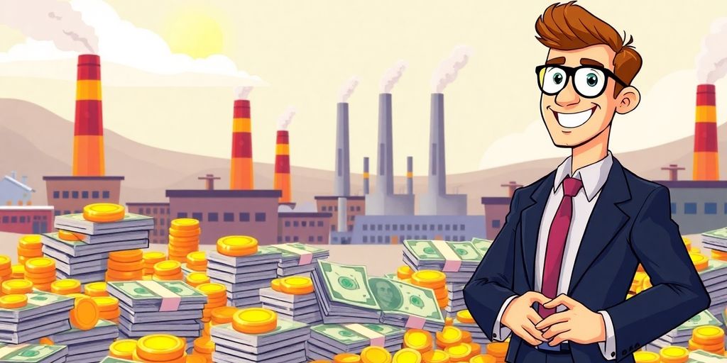 Capitalist world with money and gold.