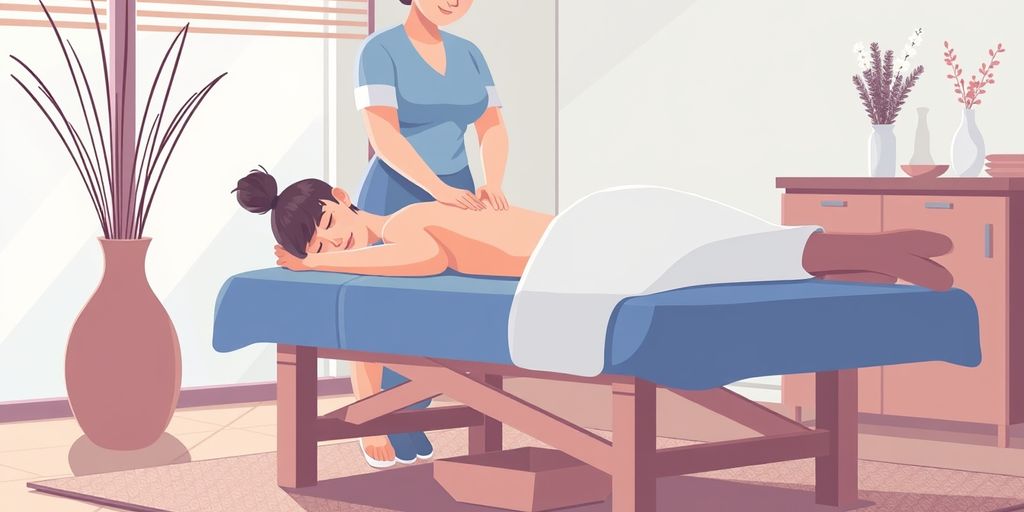 Person receiving a massage in a serene spa