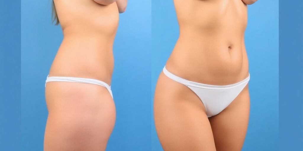 Woman with toned abdomen after Emsculpt Neo treatment.