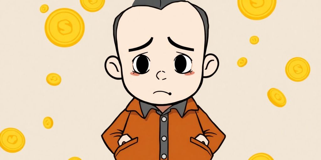 Man looking worried, empty pockets