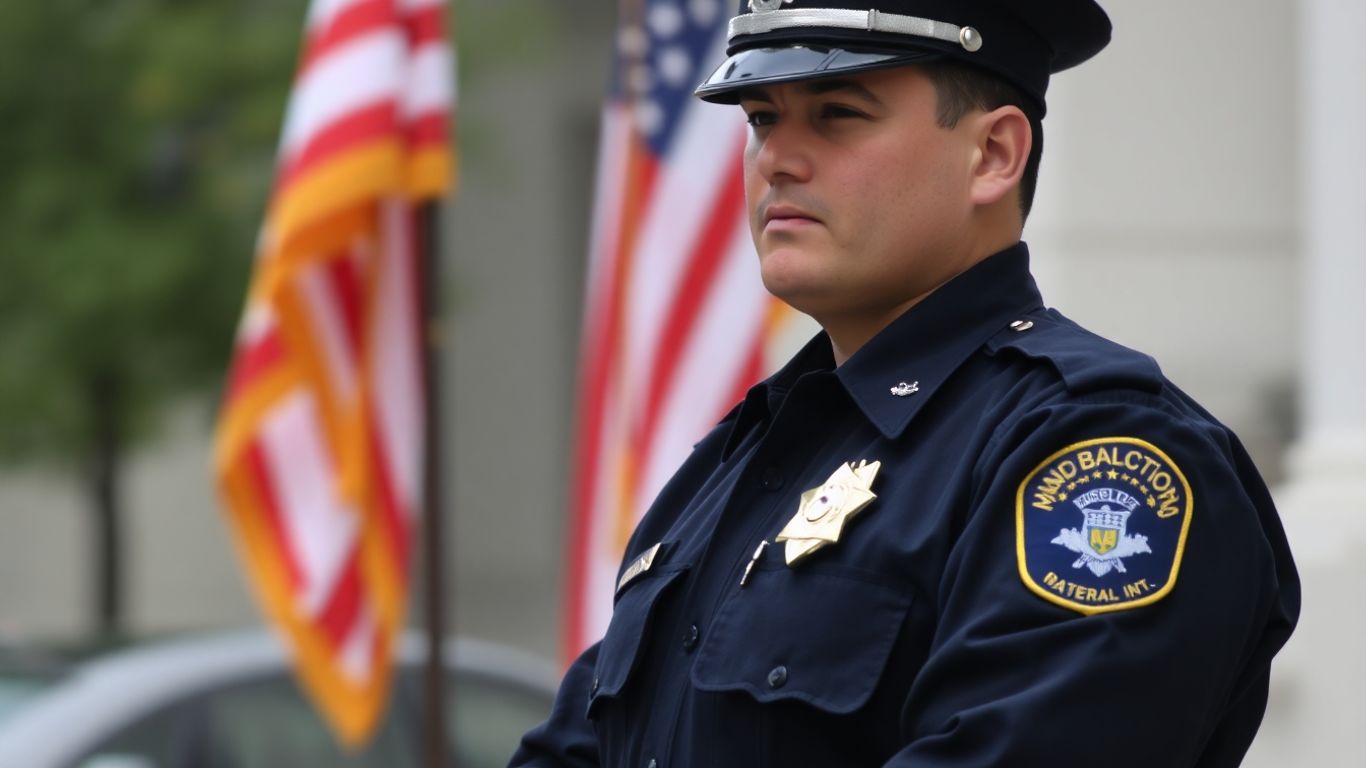 Agent de police protégeant une infrastructure nationale.