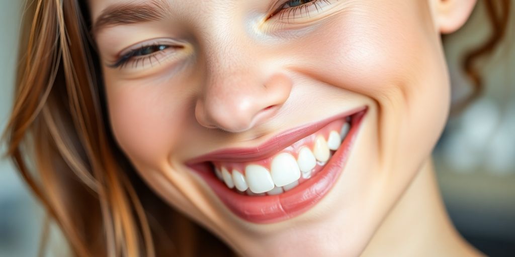 Smiling patient with retainers after orthodontic treatment.