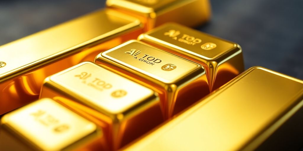 Lingots d'or empilés