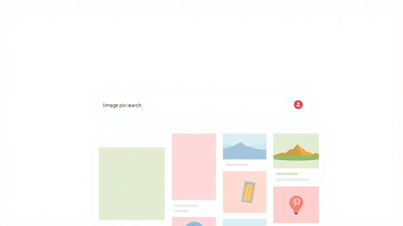 Illustrasjon av Pinterest-grensesnitt med bildepins.