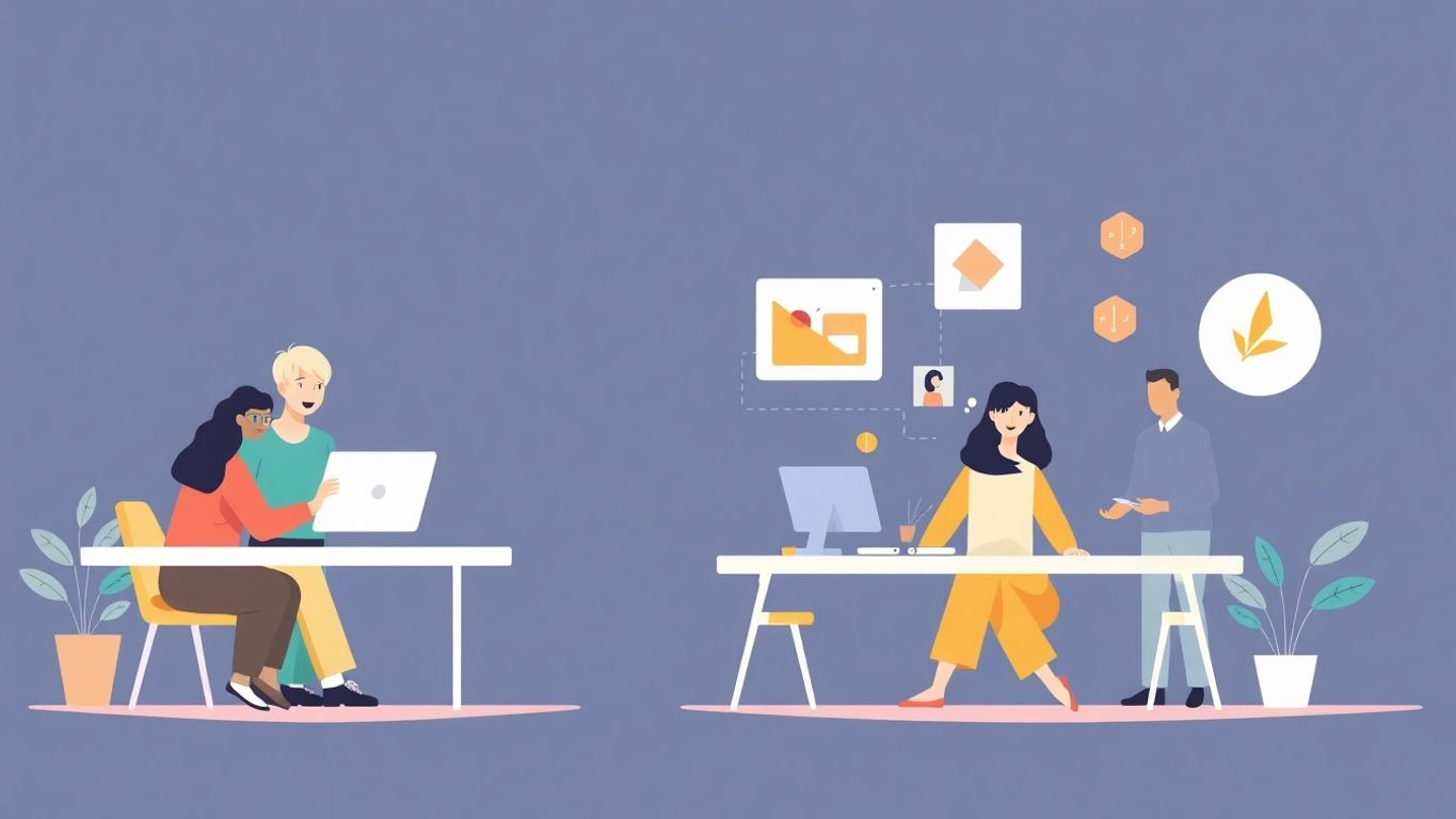 Illustrasjon av samarbeid i små bedrifter