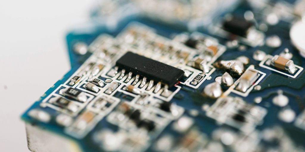 a close up view of a circuit board