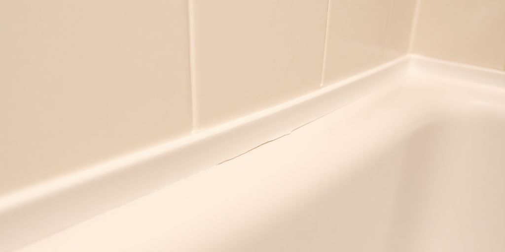 Professional caulking applied to a clean shower base.
