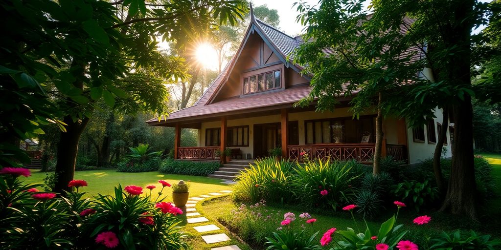 Traditional Thai house in Fa Ham, Chiang Mai.