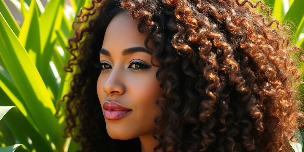 Woman with mixed ethnicity hair in natural curls.