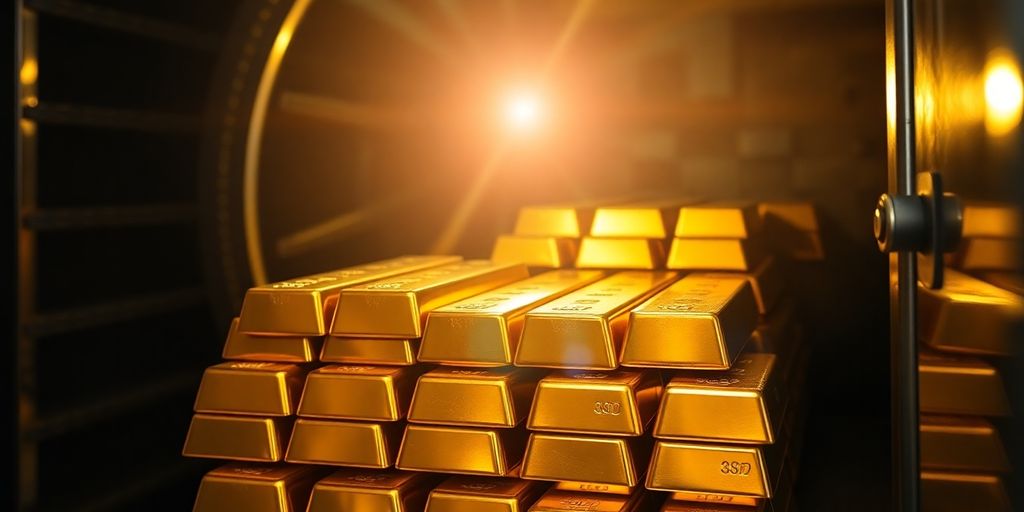 Lingots d'or dans une chambre forte suisse.