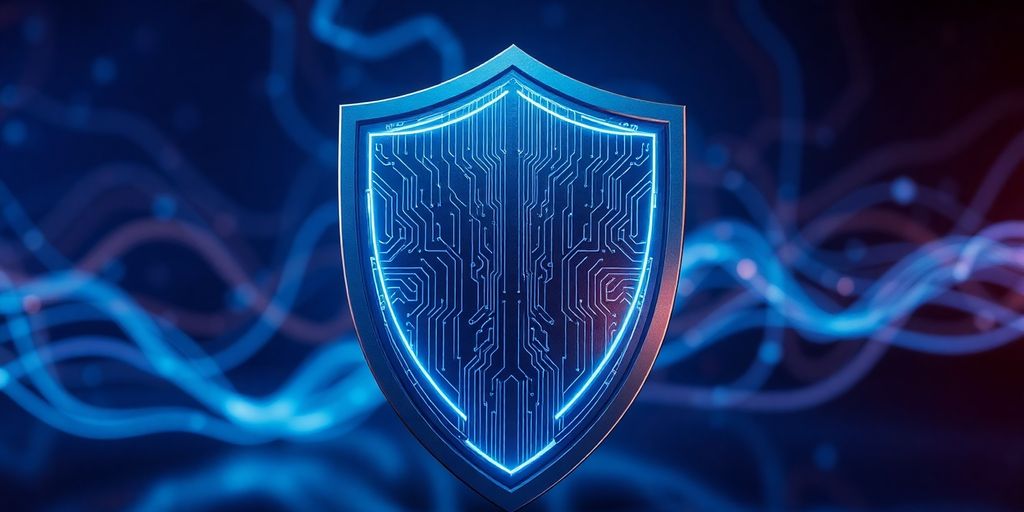 Shield protecting digital data.