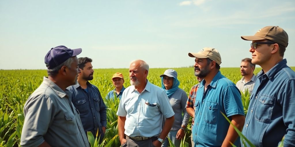 Landwirtschaft in Pfaffenhofen: Personalvermittlung für saisonale Arbeitsspitzen Landwirtschaftliche Arbeitskräfte auf einem Feld.