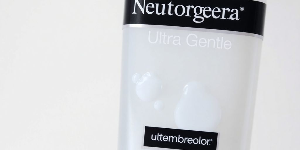 Neutrogena Ultra Gentle Daily Cleanser bottle with lather.