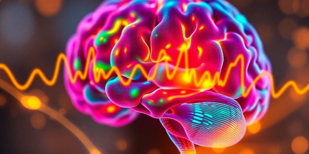 Brain scan with colorful waves depicting abundance and wealth.