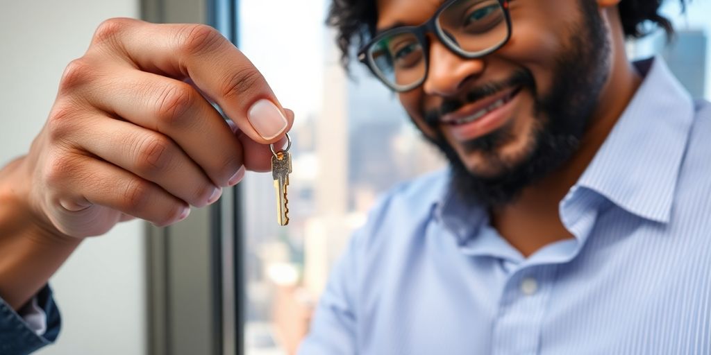 New York City apartment broker and renter interaction.