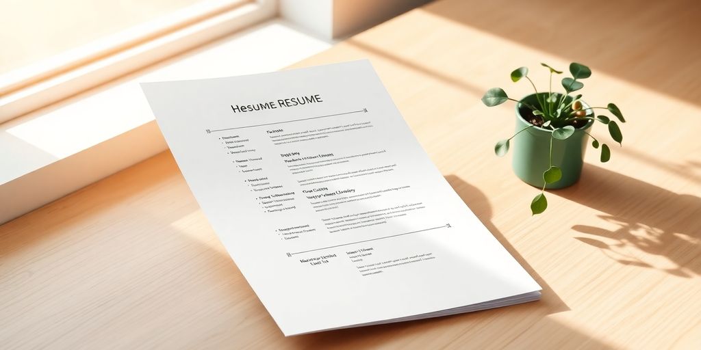 Clean, modern resume example on a desk.