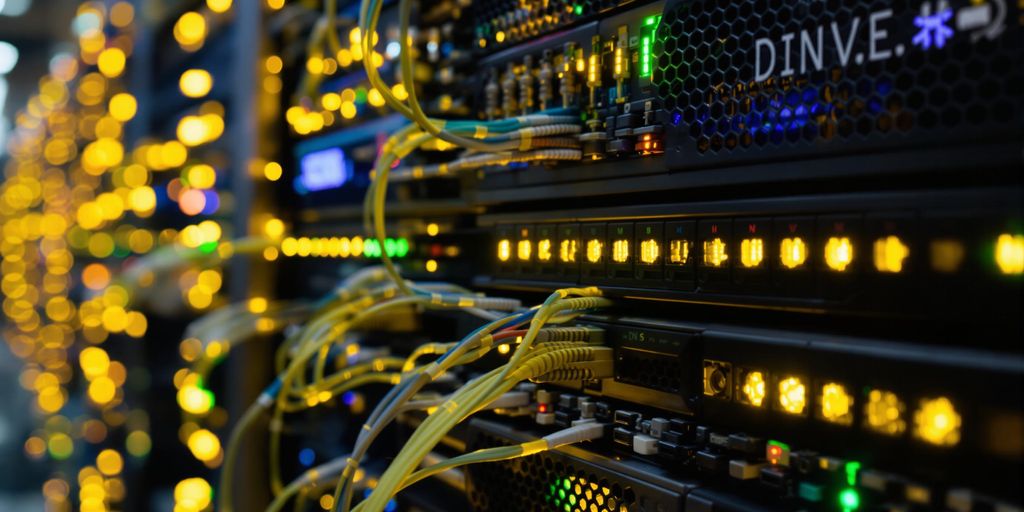 Interconnected servers illustrating the concept of DNS.