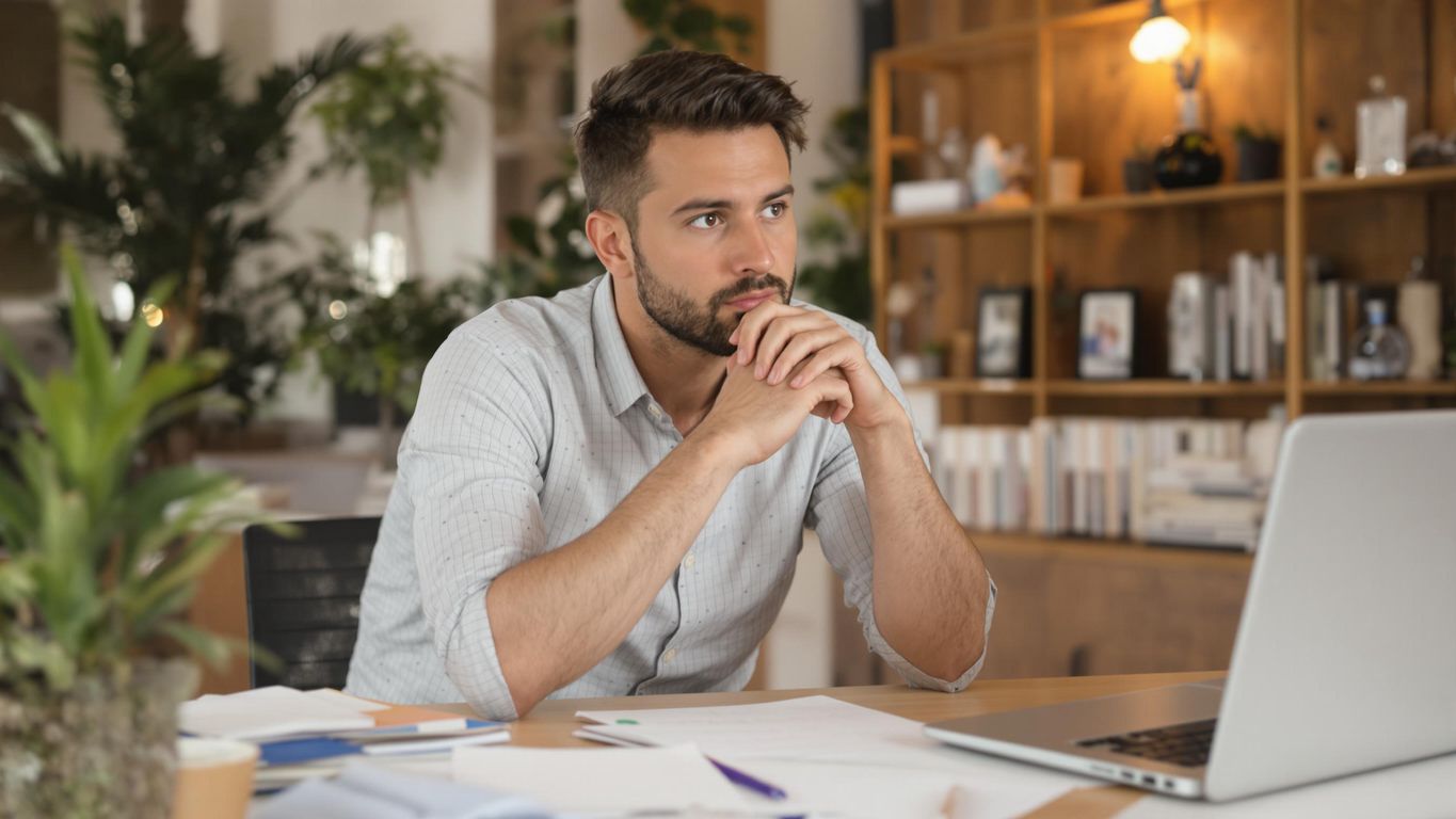 En ivrig gründer som tenker på forretningsideer.