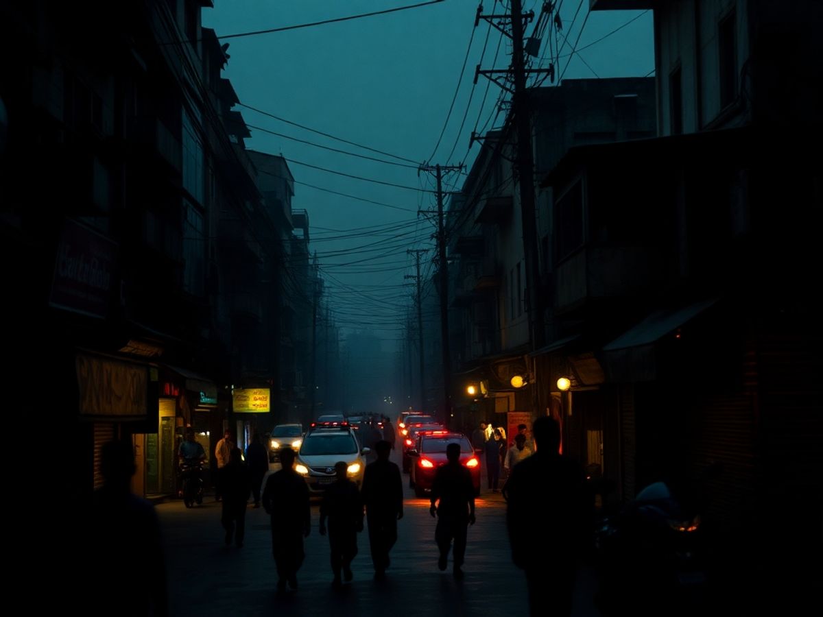 Urban scene reflecting addiction and socio-political challenges.