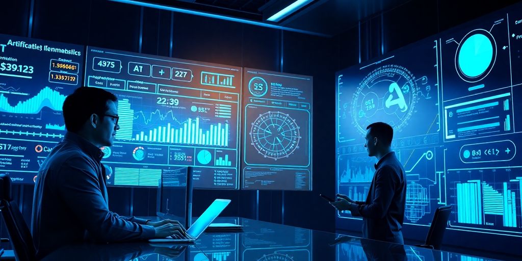 Representação visual da inteligência artificial em negócios modernos.